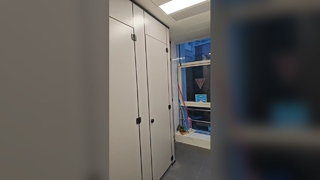  Finished partition, light grey with black 304 stainless steel hardware